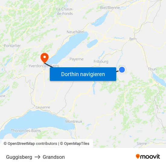 Guggisberg to Grandson map