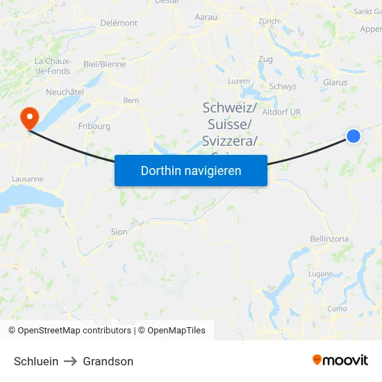 Schluein to Grandson map