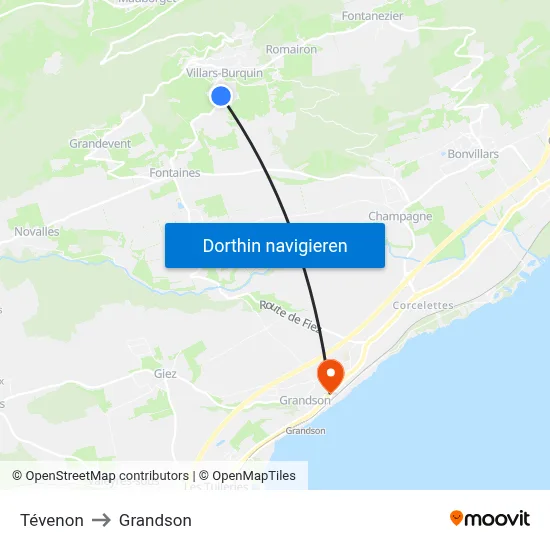 Tévenon to Grandson map