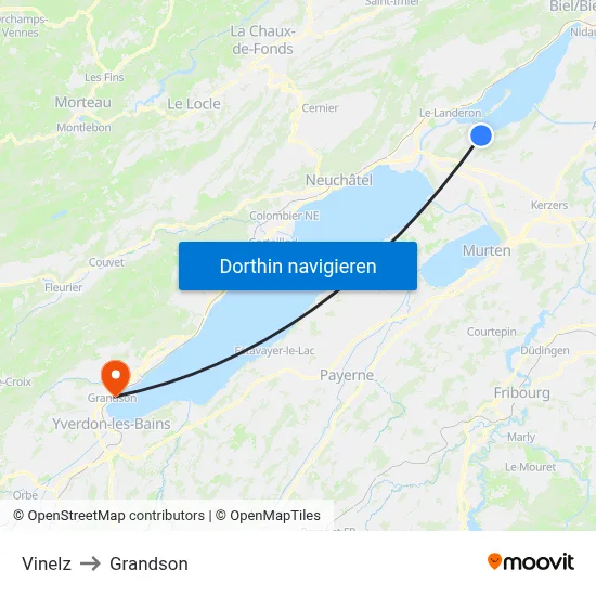 Vinelz to Grandson map