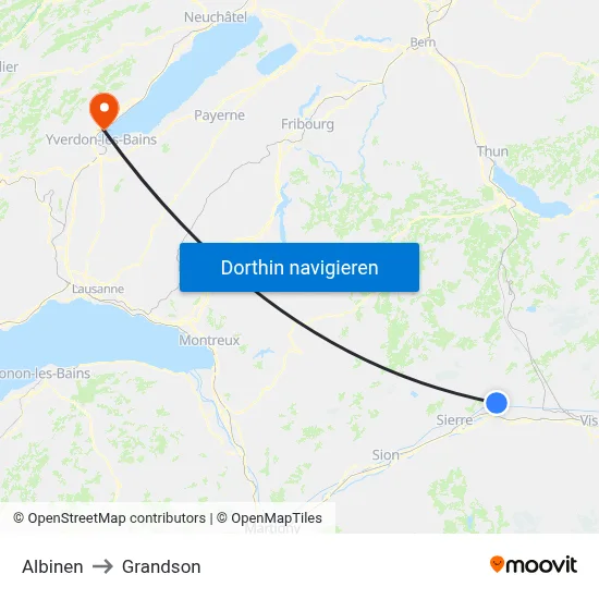 Albinen to Grandson map