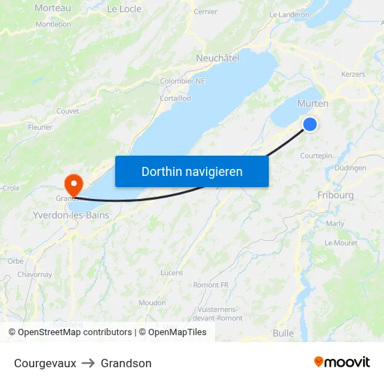 Courgevaux to Grandson map