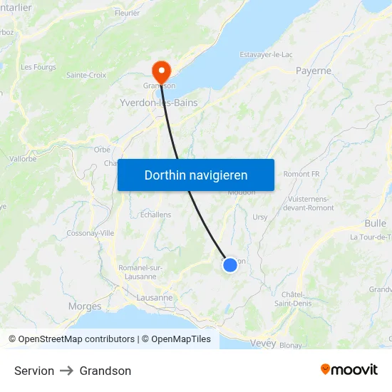 Servion to Grandson map