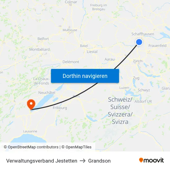 Verwaltungsverband Jestetten to Grandson map