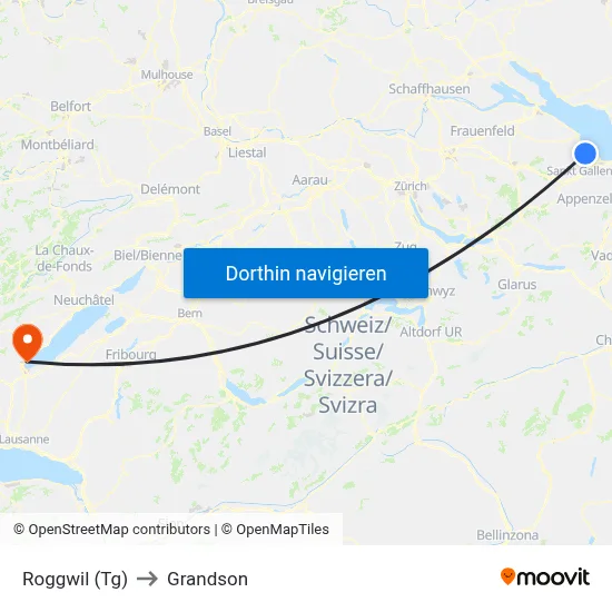Roggwil (Tg) to Grandson map