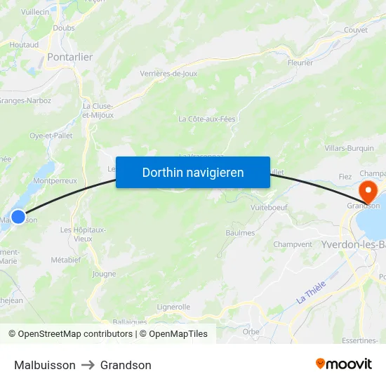 Malbuisson to Grandson map