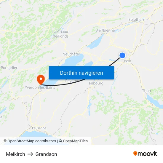 Meikirch to Grandson map
