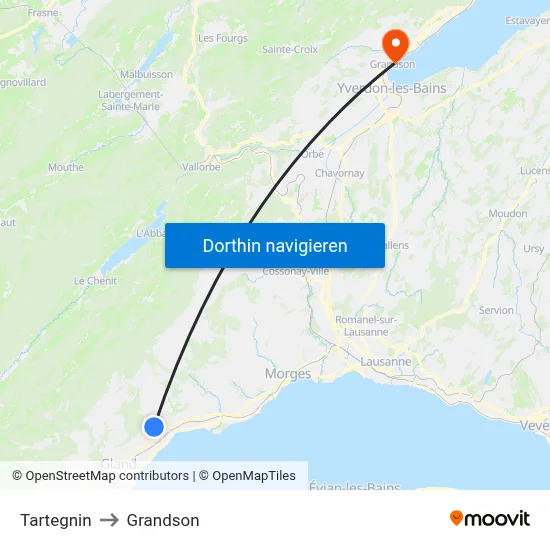 Tartegnin to Grandson map