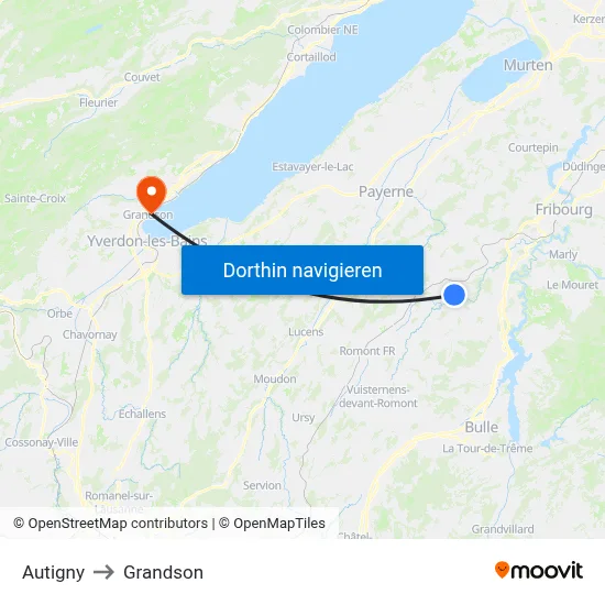 Autigny to Grandson map
