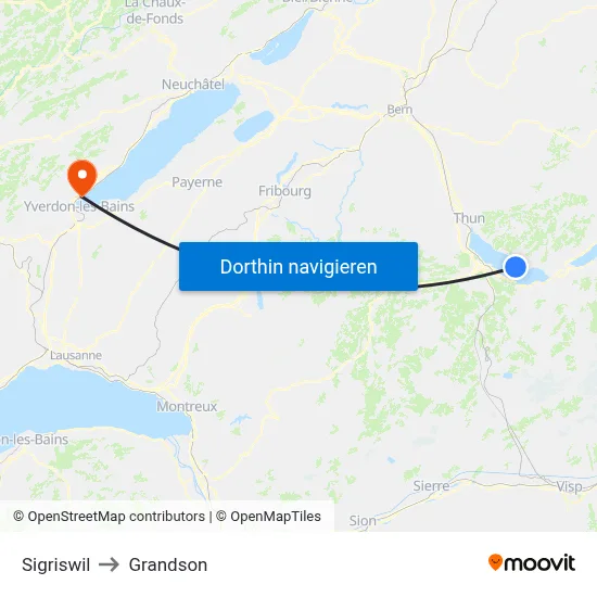 Sigriswil to Grandson map