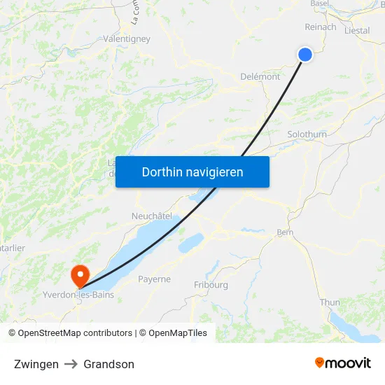 Zwingen to Grandson map