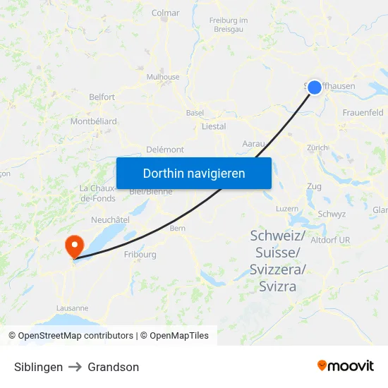 Siblingen to Grandson map