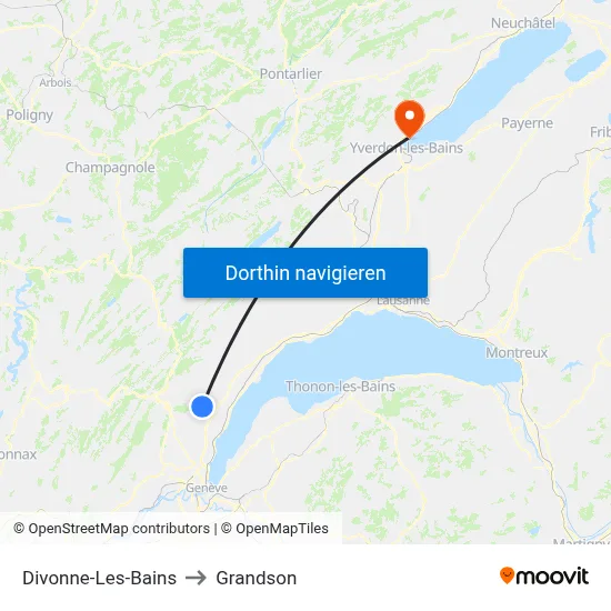 Divonne-Les-Bains to Grandson map