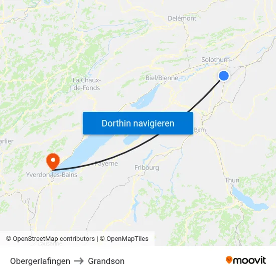 Obergerlafingen to Grandson map