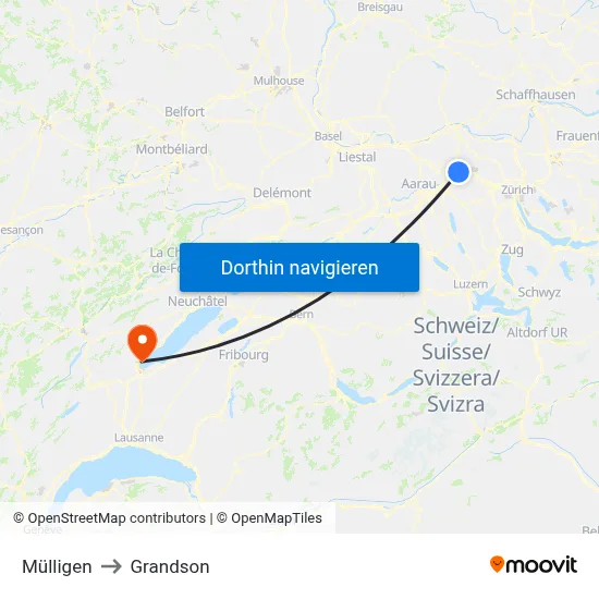 Mülligen to Grandson map