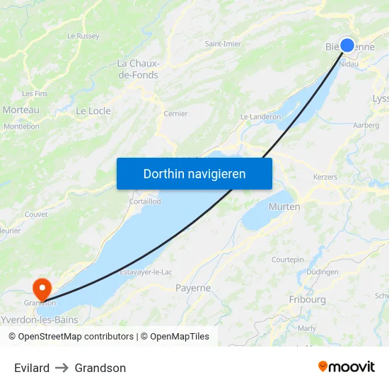 Evilard to Grandson map