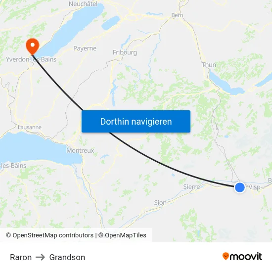 Raron to Grandson map