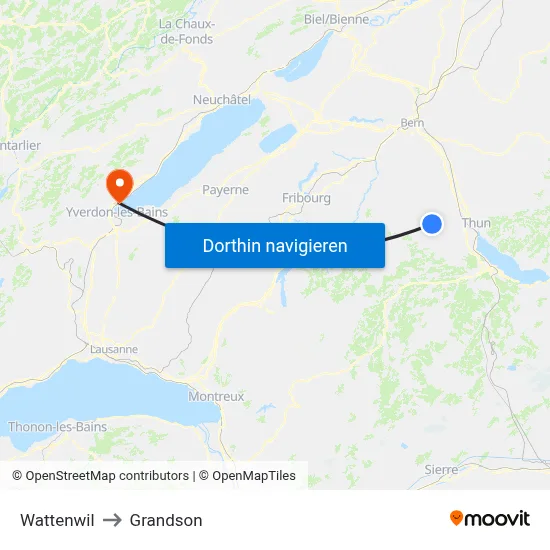 Wattenwil to Grandson map