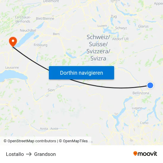 Lostallo to Grandson map
