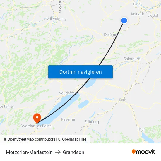 Metzerlen-Mariastein to Grandson map