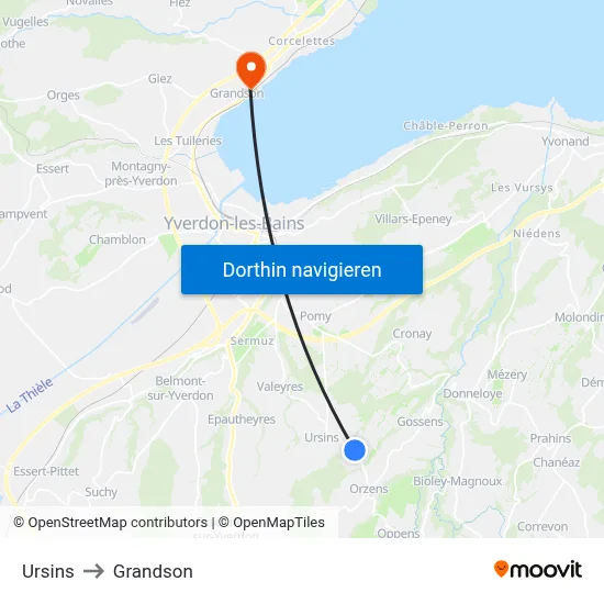 Ursins to Grandson map