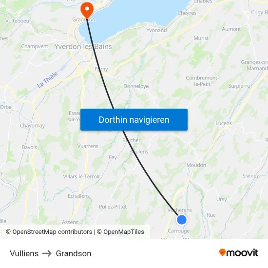 Vulliens to Grandson map