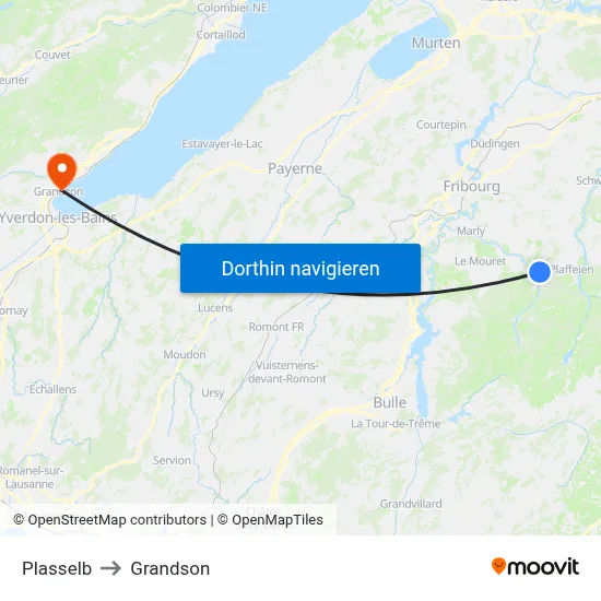 Plasselb to Grandson map