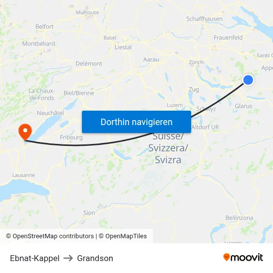 Ebnat-Kappel to Grandson map