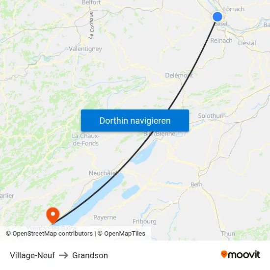 Village-Neuf to Grandson map