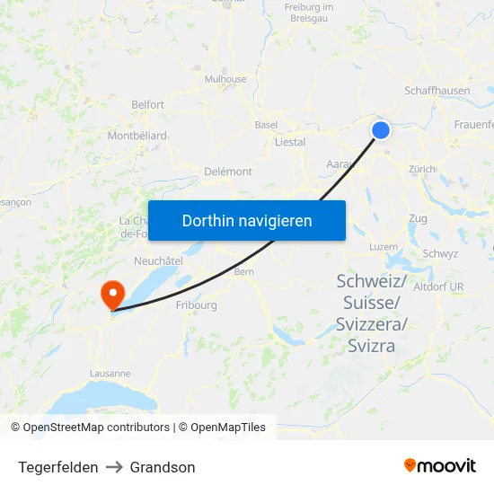 Tegerfelden to Grandson map
