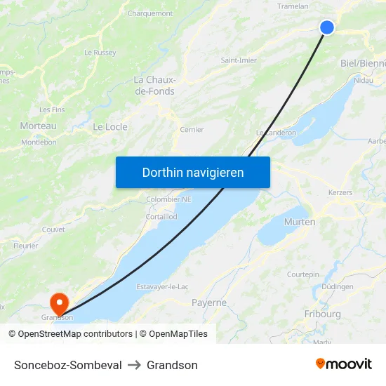 Sonceboz-Sombeval to Grandson map