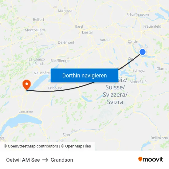Oetwil AM See to Grandson map