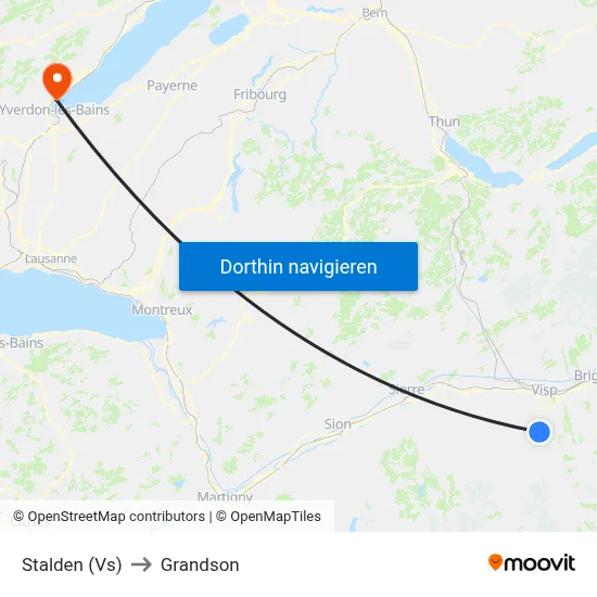 Stalden (Vs) to Grandson map