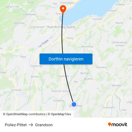 Poliez-Pittet to Grandson map