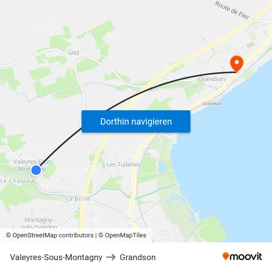 Valeyres-Sous-Montagny to Grandson map