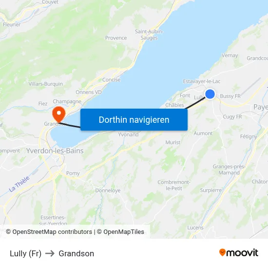 Lully (Fr) to Grandson map