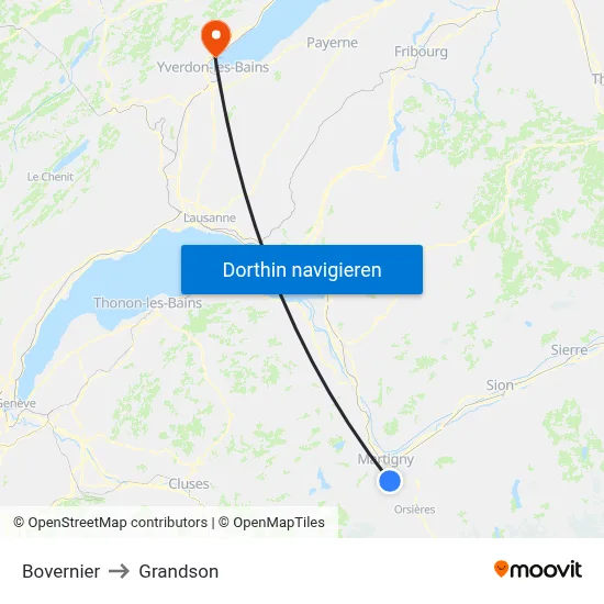 Bovernier to Grandson map