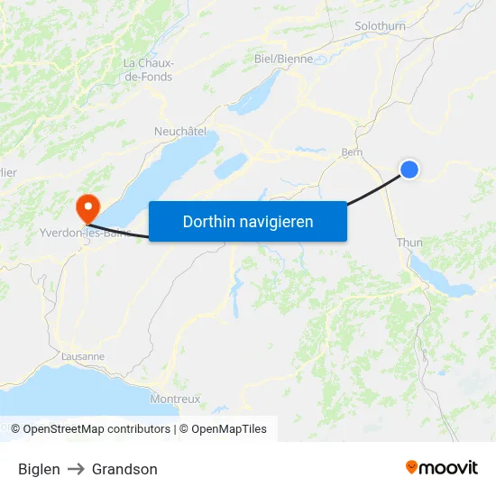 Biglen to Grandson map