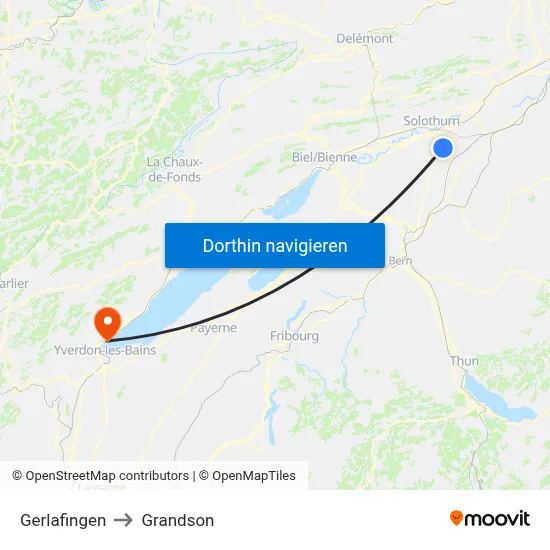 Gerlafingen to Grandson map