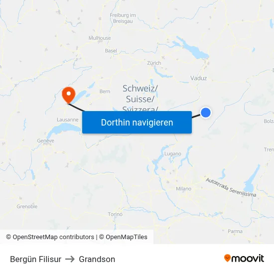 Bergün Filisur to Grandson map