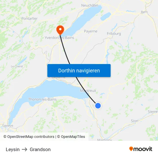 Leysin to Grandson map