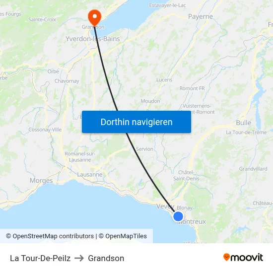 La Tour-De-Peilz to Grandson map