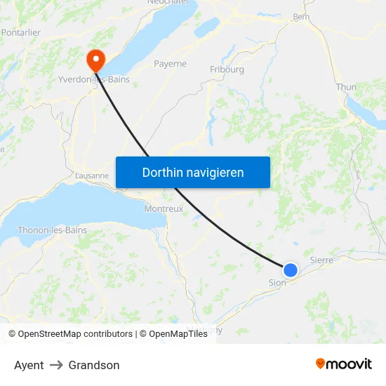 Ayent to Grandson map