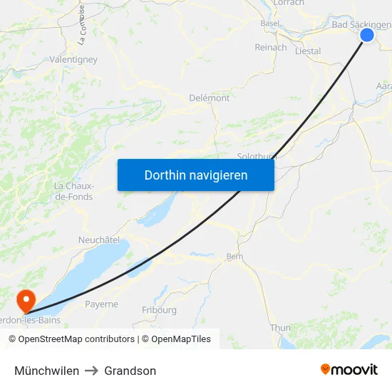 Münchwilen to Grandson map