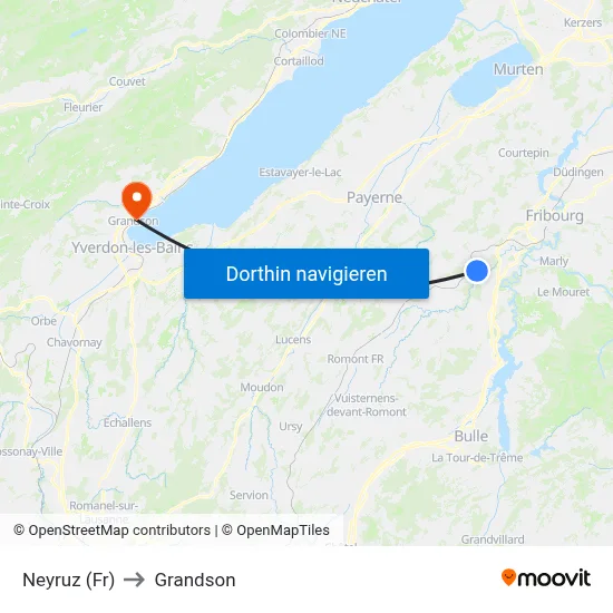 Neyruz (Fr) to Grandson map