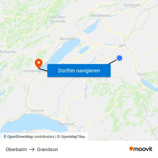 Oberbalm to Grandson map