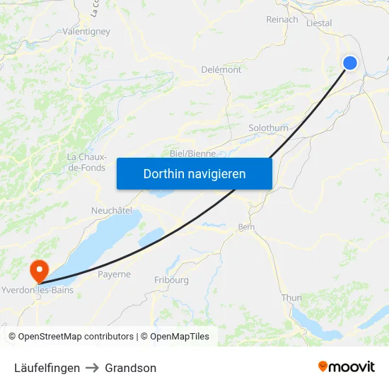 Läufelfingen to Grandson map
