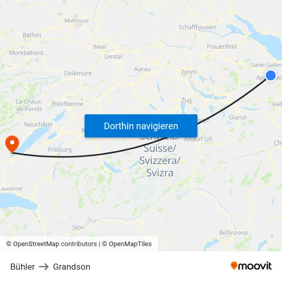 Bühler to Grandson map
