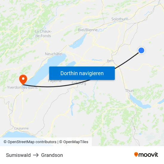 Sumiswald to Grandson map