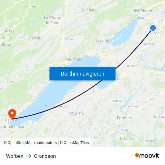 Worben to Grandson map